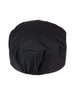 A black Chef's Cap featuring an elasticated band for a secure fit and a rounded top design.