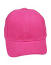 A pink heavy brushed cotton cap featuring a structured design and a logo on the front.