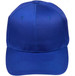 A blue polycotton twill cap with a curved brim and ventilation holes, featuring a logo on the front.