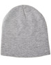 Acrylic knitted marl beanie in a light grey colour, featuring a simple, unadorned design.