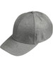 A grey Heather Cap with a curved brim and a logo on the front, featuring a classic structured design.