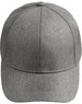 A grey Heather Cap made from textured fabric, featuring a logo on the front.