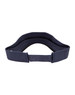 A navy blue sandwich visor with a curved brim and adjustable band. It has a logo on the side.