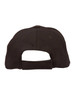 A black cap featuring a textured mesh design and an adjustable strap at the back. It has a logo on it.