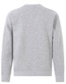 A grey crew fleece jumper featuring a plain back design and a logo.