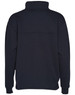 A navy blue Kid's 1/2 zip collar fleecy sweat with a back seam design and relaxed fit. Features a logo.