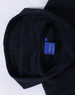 A navy full-zip fleecy hoodie featuring a hood and a branded label inside.