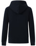 A full-zip fleecy hoodie in navy blue with a hood, featuring raglan sleeves and a fitted hem.