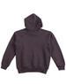 A dark grey ladies' fleece hoodie with a hood and raglan sleeves, featuring a logo.