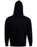 A black adult hoodie with a contrast front and a hood, featuring a plain design and no visible logos.