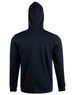 A men's full zip contrast fleece hoodie in black, featuring a hood and a simple design. It has a logo on the back.