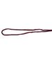 A burgundy chin strap break-away clip with a simple loop design. It features a logo on the strap.