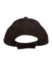 A kids’ brushed cotton cap in dark brown with a rear adjustable strap and ventilation holes. Features a logo.