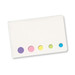 A set of sticky note flags in various pastel colors, presented in a compact holder.