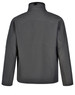 A grey Men's Softshell High-Tech Jacket featuring a stand-up collar and a smooth, sleek back design.