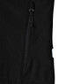 A black softshell hi-tech jacket featuring a zippered pocket and a logo.