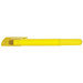 A yellow wax highlighter with a clear cap and a broad tip, designed for highlighting text. A yellow wax highlighter with a clear cap and a broad tip, designed for highlighting text.