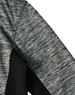 A grey workwear jacket featuring a textured fabric with black accents and a branding logo.