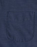 A navy blue button-up shirt with a pin dot pattern and a single pocket on the front.