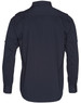 A men's long sleeve military shirt in navy blue, featuring a button-up design and shoulder epaulets.