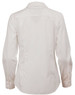 A white ladies' button-up shirt featuring a dobby stripe design and long sleeves, with a plain back view.
