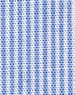 A fine stripe pattern featuring blue and white colours, suitable for a women's button-up shirt.