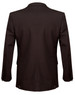 A brown wool stretch men's two-button jacket, featuring a classic design with a sleek back view.