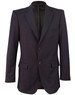 A black men's poly/viscose stretch jacket with a single-breasted design and two front pockets.
