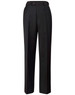 Men's wool blend stretch flexi waist pants in black, featuring a tailored design and a single button closure.