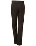 Men's polyviscose stretch pants in dark brown, featuring a tailored fit and pockets at the back.