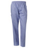 Unisex scrub pants in light blue, featuring an elastic waistband and pockets for added convenience.