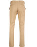 Men's chino pants in a light brown hue, featuring a classic design with back pockets and a logo.