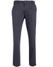 Men's chino pants in dark grey with a slim fit design, featuring a logo on the waistband.