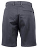 Ladies' stretch cotton chino shorts in dark grey, featuring a back pocket and belt loops. Includes a logo on the waistband.