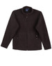 A black polar fleece jacket with a full zip and two front zip pockets, featuring a collar and no visible branding.