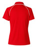 A red men's Cooldry raglan short-sleeve polo shirt featuring contrasting piping and a logo.