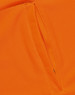 An orange polo shirt featuring a vented design and a zippered pocket. The fabric appears breathable and lightweight.