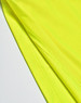 A close-up of a bright yellow polo shirt showing the fabric texture and stitching details.