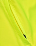 A close-up of a bright yellow polo shirt featuring a zipped pocket and a subtle logo.