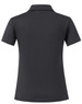A grey women's polo shirt with a classic short sleeve design, featuring a back view and a logo.