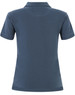 A ladies cotton stretch polo in navy blue, featuring a classic design and a branding logo.