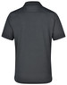 A dark grey polo shirt with a classic collar and short sleeves. Features branding on the back.
