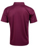 A maroon Men's Cooldry Pique Short Sleeve Polo Shirt with a solid colour and a collar. Features a logo.