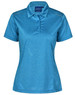 A short sleeve polo shirt in a vibrant teal colour, featuring a classic collar and a logo on the chest.