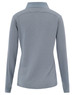 A grey Ladies' Bamboo Charcoal long-sleeve polo shirt with a collar and a logo on the back.