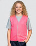 A bright orange children's safety vest with grey trim, suitable for uniform use. The vest has a simple design and no logos.