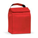 A red lunch cooler bag with a top flap and a handle for easy carrying, featuring a simple design. A red lunch cooler bag with a top flap and a handle for easy carrying, featuring a simple design.