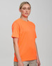 A bright orange Hi-Vis safety tee made from Cooldry material, featuring a simple design and short sleeves.