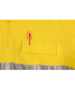 A bright yellow fleece jumper featuring silver accents and a pen pocket. Includes a logo on the fabric.