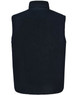 A black reversible safety vest with no sleeves and a high collar. The product features a logo.